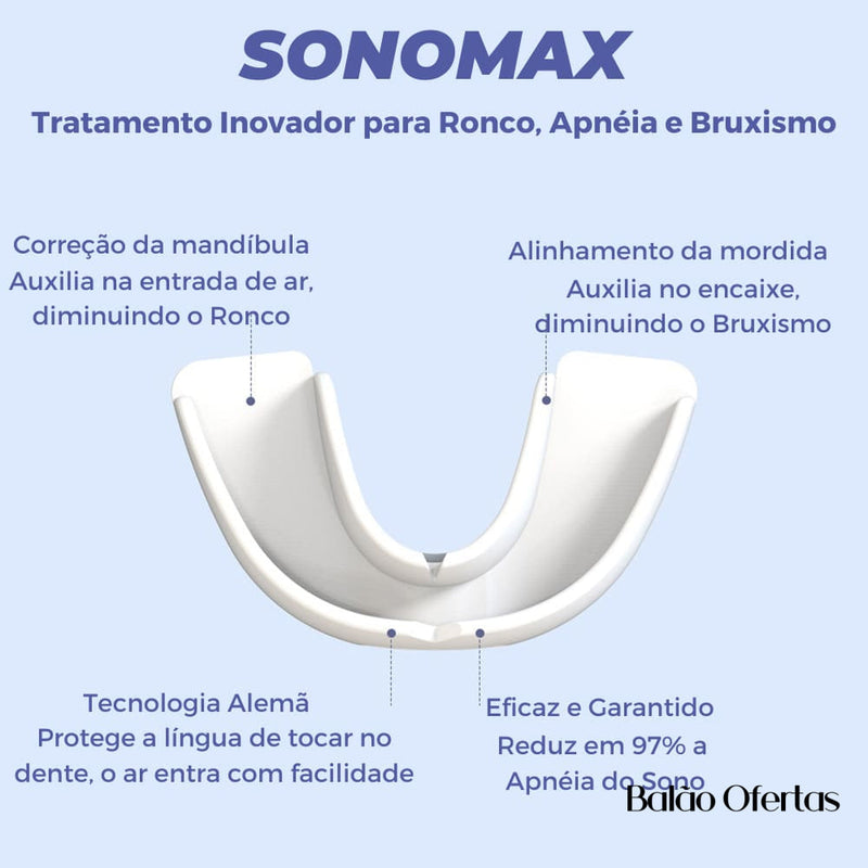 SonoMax - Aparelho Anti Ronco, Bruxismo e Apnéia com Eficácia Imediata